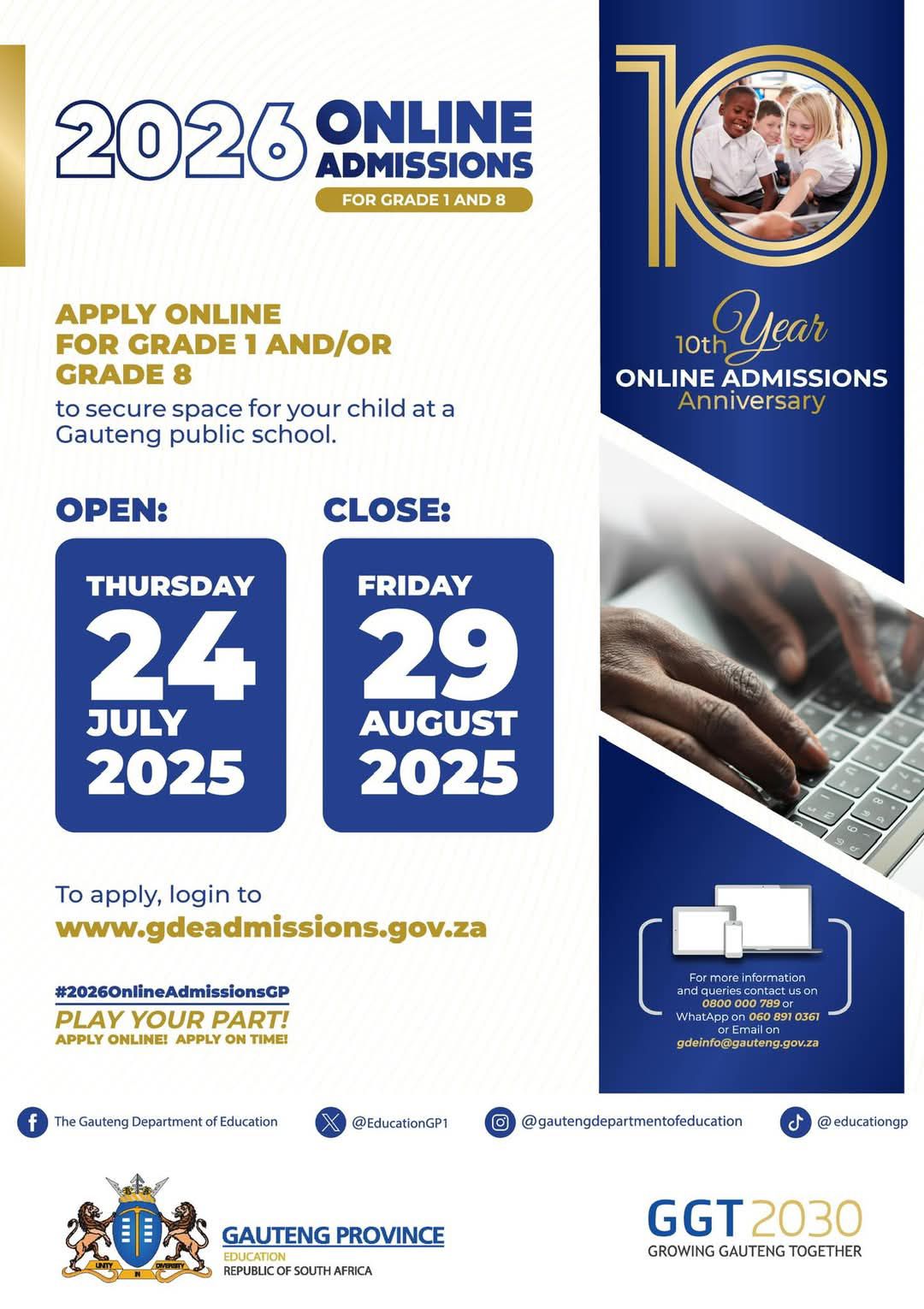 2026 Online Admissions Information